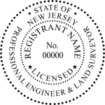 New Jersey Licensed Professional Engineer and Land Surveyor Seals